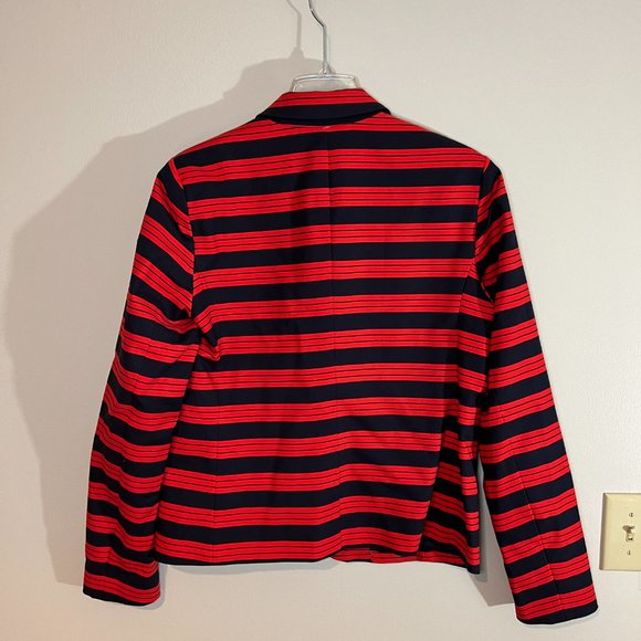 Banana Republic/Academy Blazer Jacket/Red and Navy Stripe/14 Tall/NWT - Picture 2 of 10